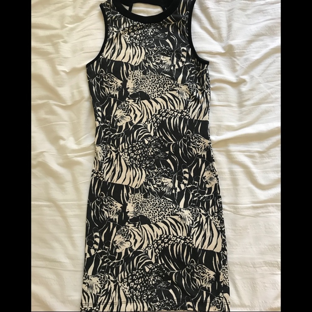 Topshop tiger print bodycon dress